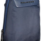 Eco-Conscious Blue Shoulder Bag with Logo Accent