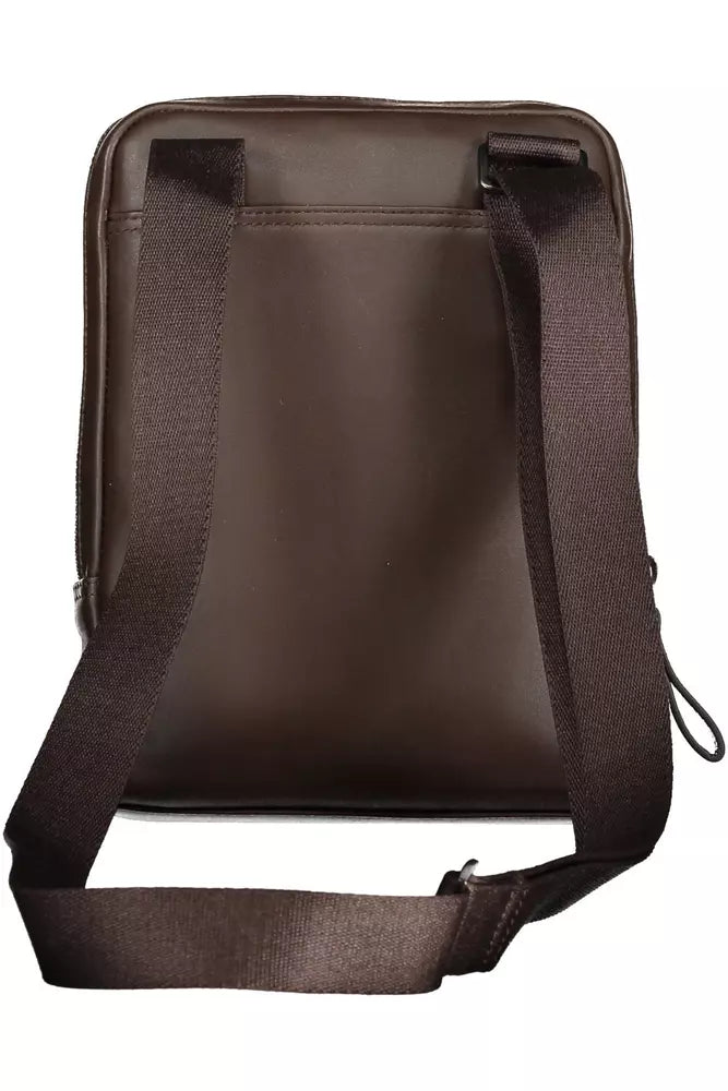 Chic Brown Leather Shoulder Bag with Contrasting Details