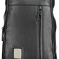 Sleek Black Leather Shoulder Bag with Laptop Space