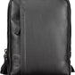 Sleek Black Leather Shoulder Bag with Contrasting Details