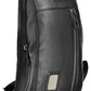 Sleek Black Leather Shoulder Bag with Laptop Space