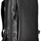Sleek Black Leather Shoulder Bag with Contrasting Details