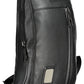 Sleek Black Leather Shoulder Bag with Laptop Space