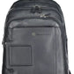 Sleek Blue Leather Backpack with Laptop Compartment