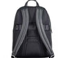 Sleek Blue Leather Backpack with Laptop Compartment