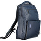 Elegant Blue Leather Backpack with Laptop Pocket
