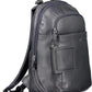 Elegant Blue Mixed-Material Backpack