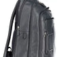 Sleek Blue Leather Backpack with Laptop Compartment