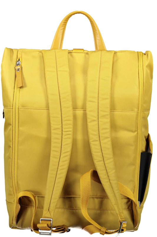 Sleek Yellow Urban Backpack with Recycled Nylon