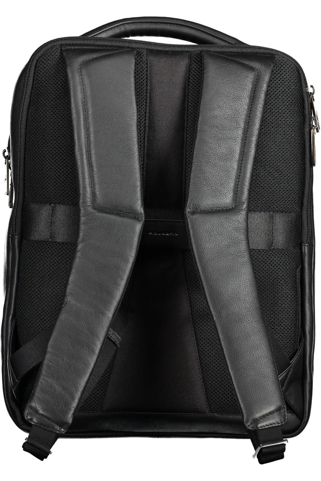 Elegant Black Leather Backpack with Laptop Pocket