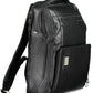 Elegant Black Leather Backpack with Laptop Pocket