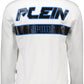 Sleek White Zip Sweatshirt with Contrasting Accents
