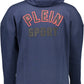 Chic Blue Hooded Sweatshirt with Contrasting Details