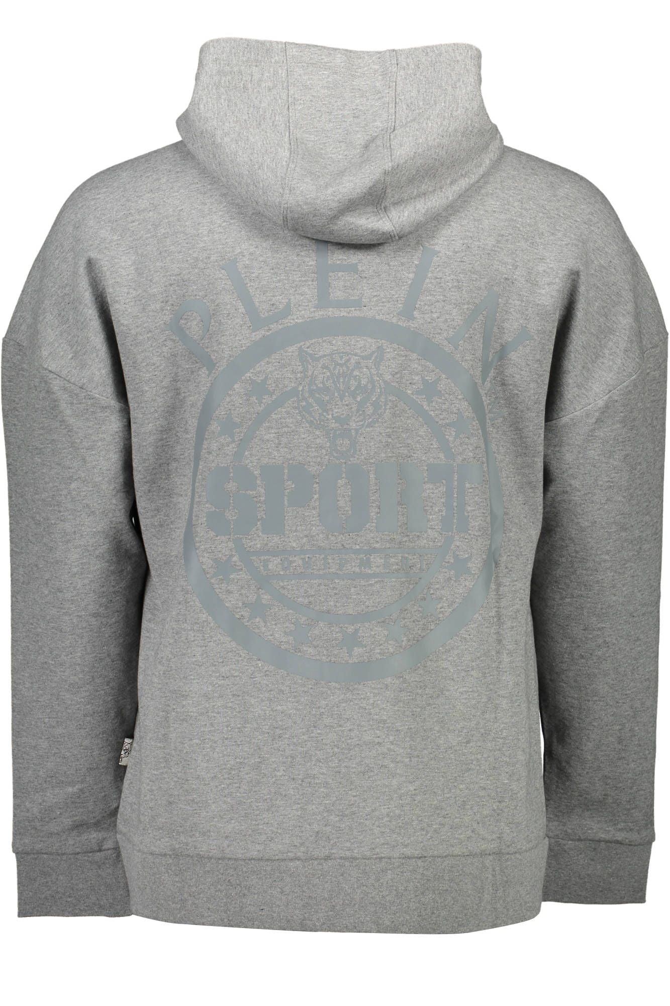 Sleek Gray Cotton Hoodie with Contrasting Details