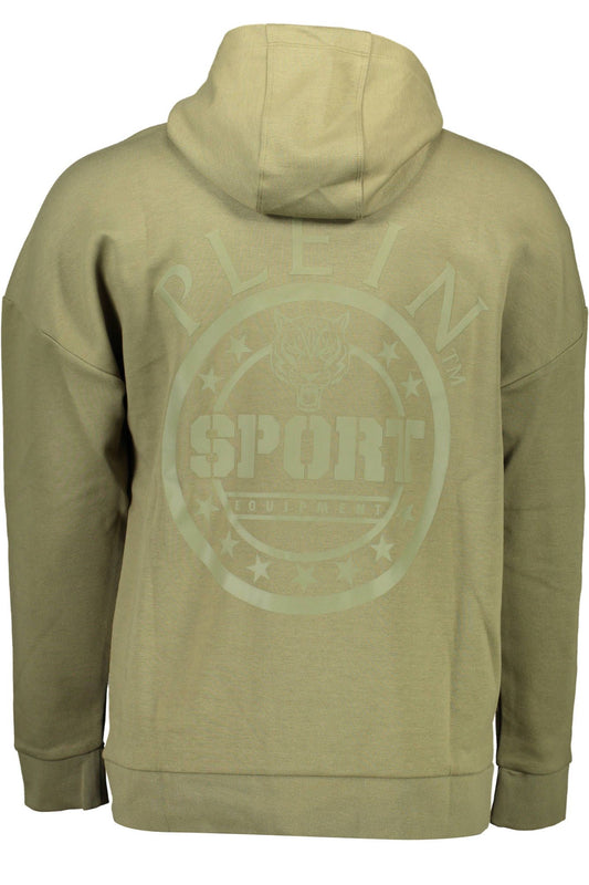 Green Cotton Hooded Sweatshirt with Logo