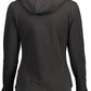 Sleek Black Hooded Sweatshirt with Bold Accents
