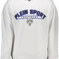 Sleek White Hooded Sweatshirt with Contrasting Accents
