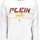 Chic White Long-Sleeved Hooded Sweatshirt