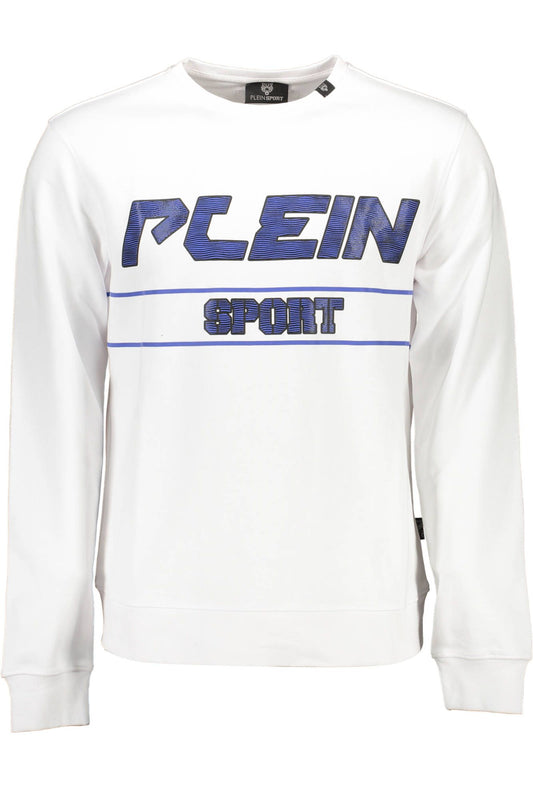 Sleek White Cotton Sweatshirt with Logo Print