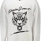 Sleek White Hooded Sweatshirt with Logo Detail