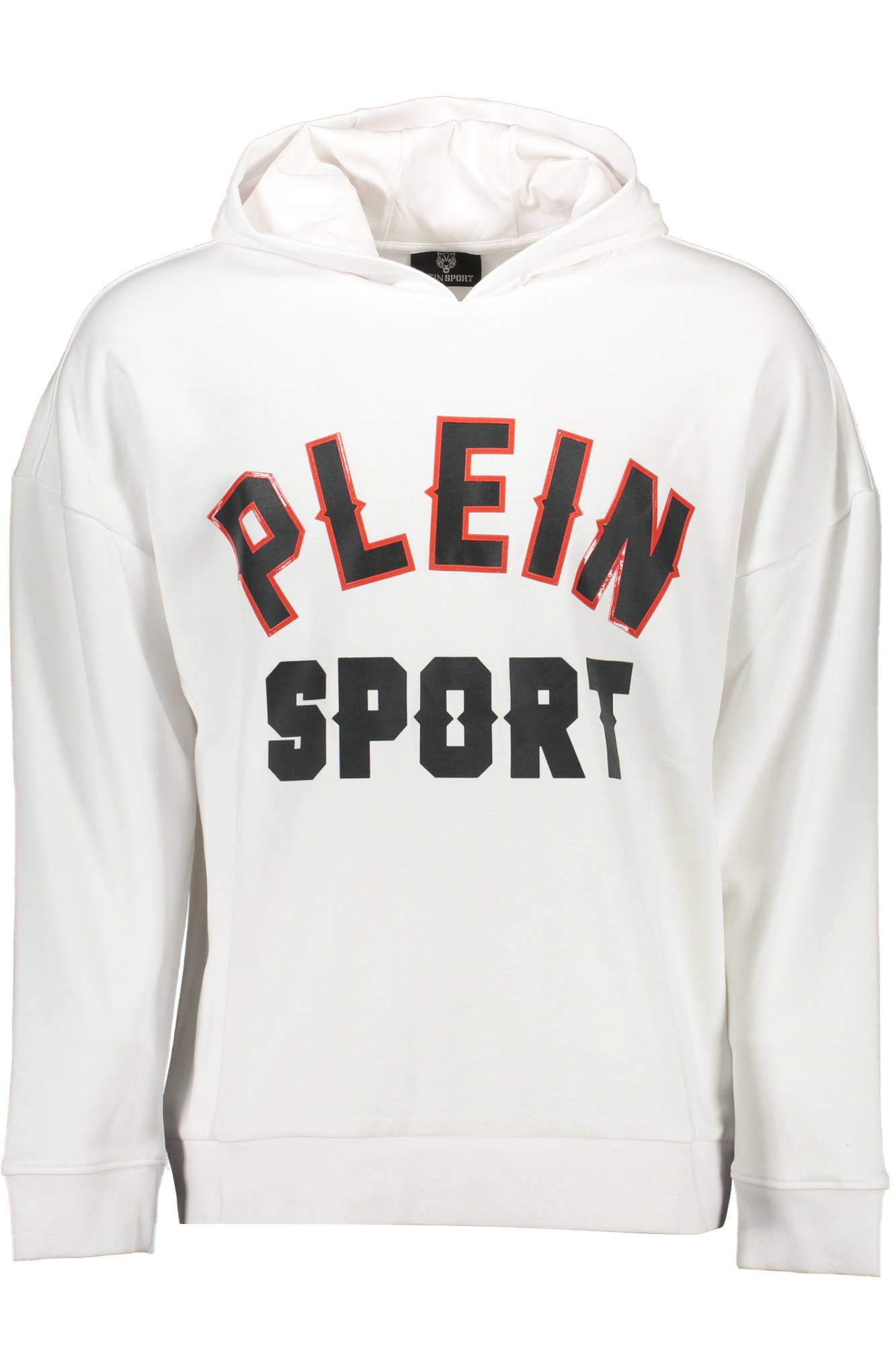 Sleek White Hooded Sweatshirt with Bold Details