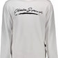 Sleek White Graphic Sweatshirt for Men