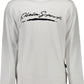 Chic White Cotton Sweatshirt with Logo Print