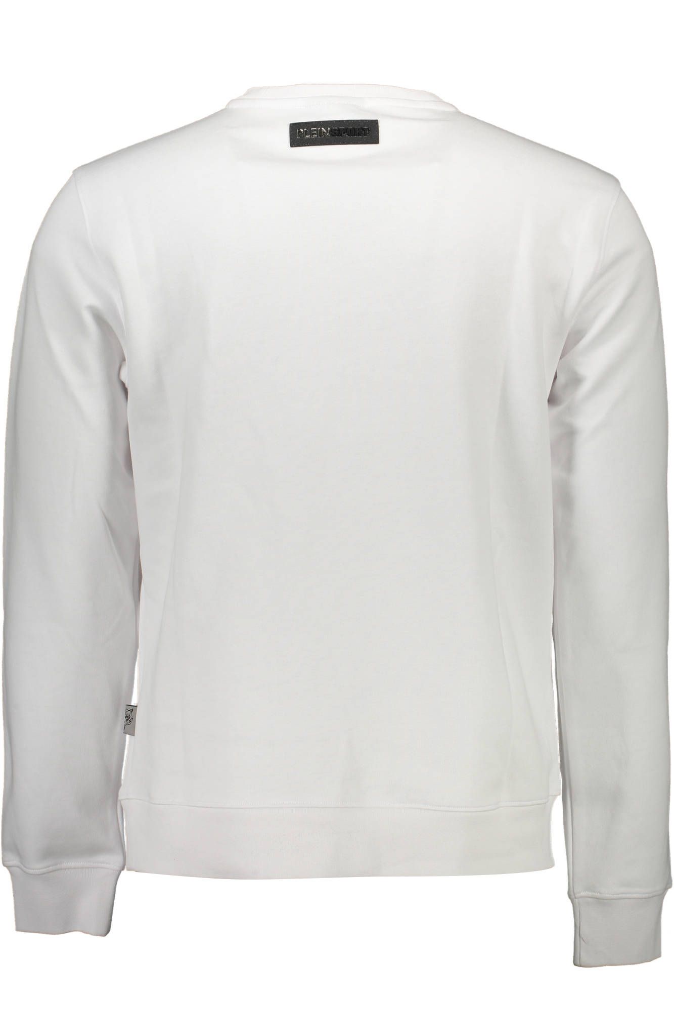 Sleek White Cotton Sweatshirt with Logo Print