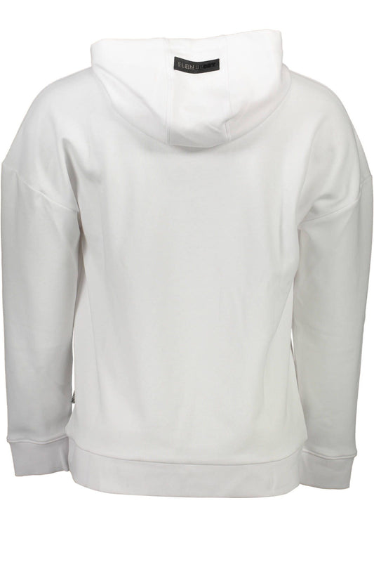 Chic White Hooded Sweatshirt with Contrasting Details