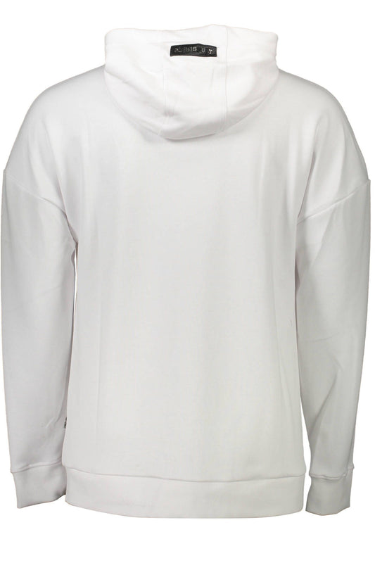 Sleek White Hooded Sweatshirt with Logo Detail