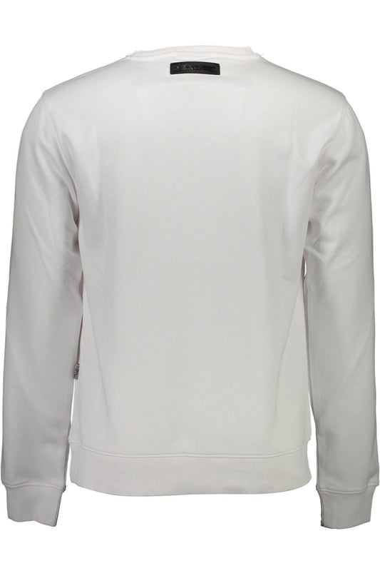 Sleek White Long-Sleeved Sweatshirt with Print Detail