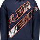 Blue Contrast Detail Hooded Sweatshirt