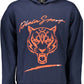 Sleek Blue Hooded Sweatshirt with Logo