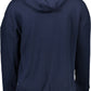 Blue Hooded Sweatshirt with Contrast Details