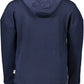 Sleek Blue Hooded Sweatshirt with Logo Detail