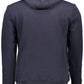 Athletic Blue Hooded Sweatshirt with Contrasting Details