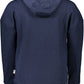 Sleek Blue Hooded Sweatshirt with Logo