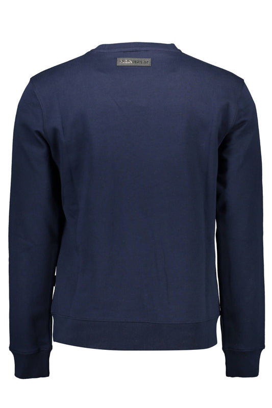 Blue Cotton Logo Print Sweatshirt