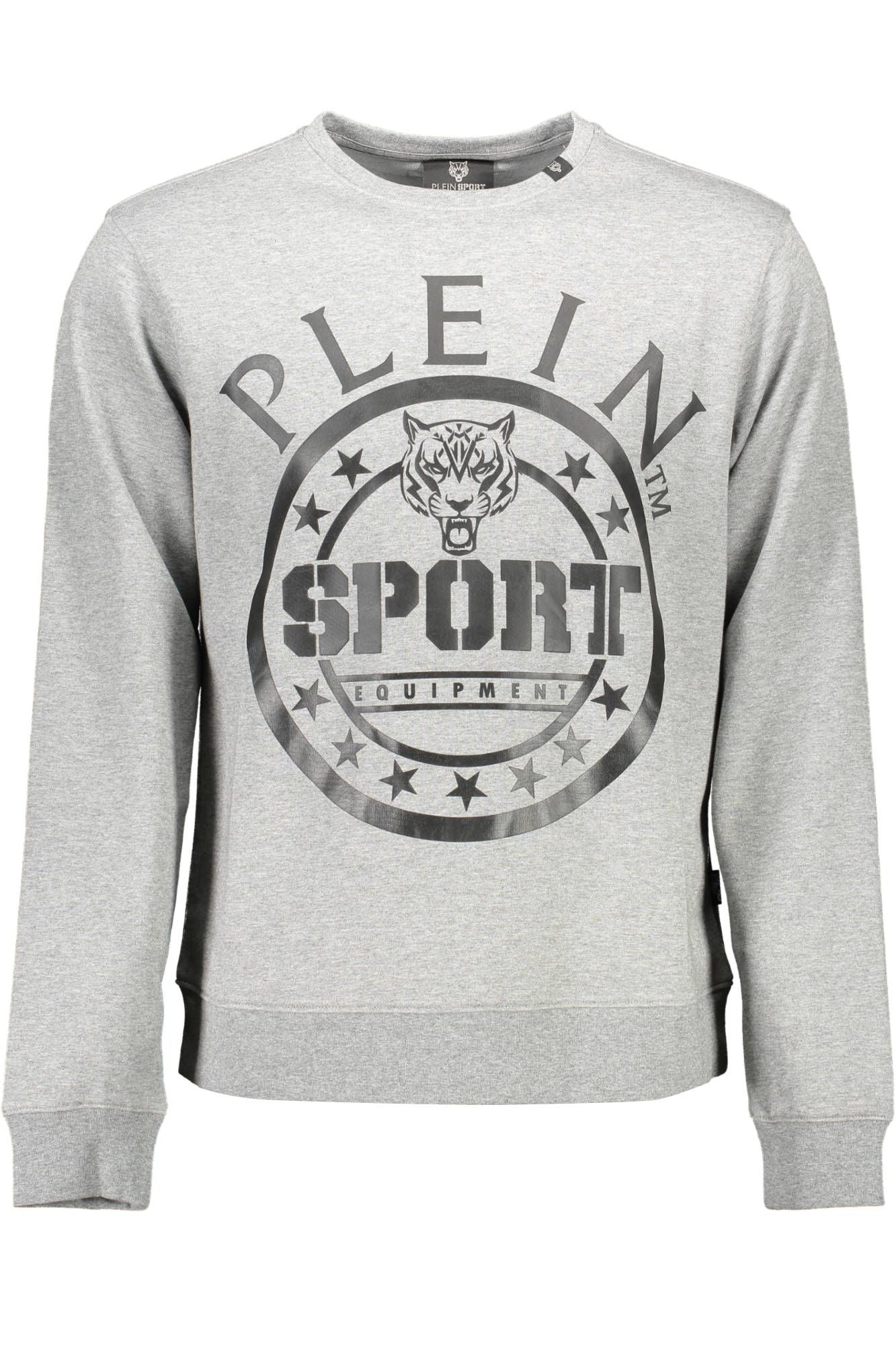 Chic Gray Logo Print Sweatshirt - Long Sleeves