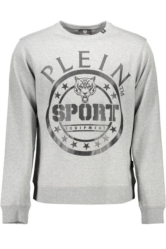 Chic Gray Logo Print Sweatshirt - Long Sleeves