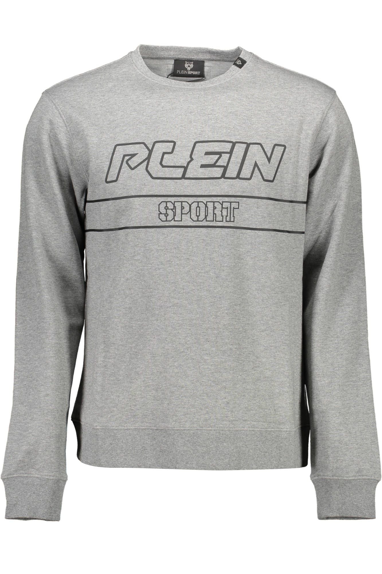 Chic Gray Long-Sleeved Logo Sweatshirt