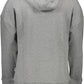 Sleek Gray Hooded Sweatshirt with Contrast Details