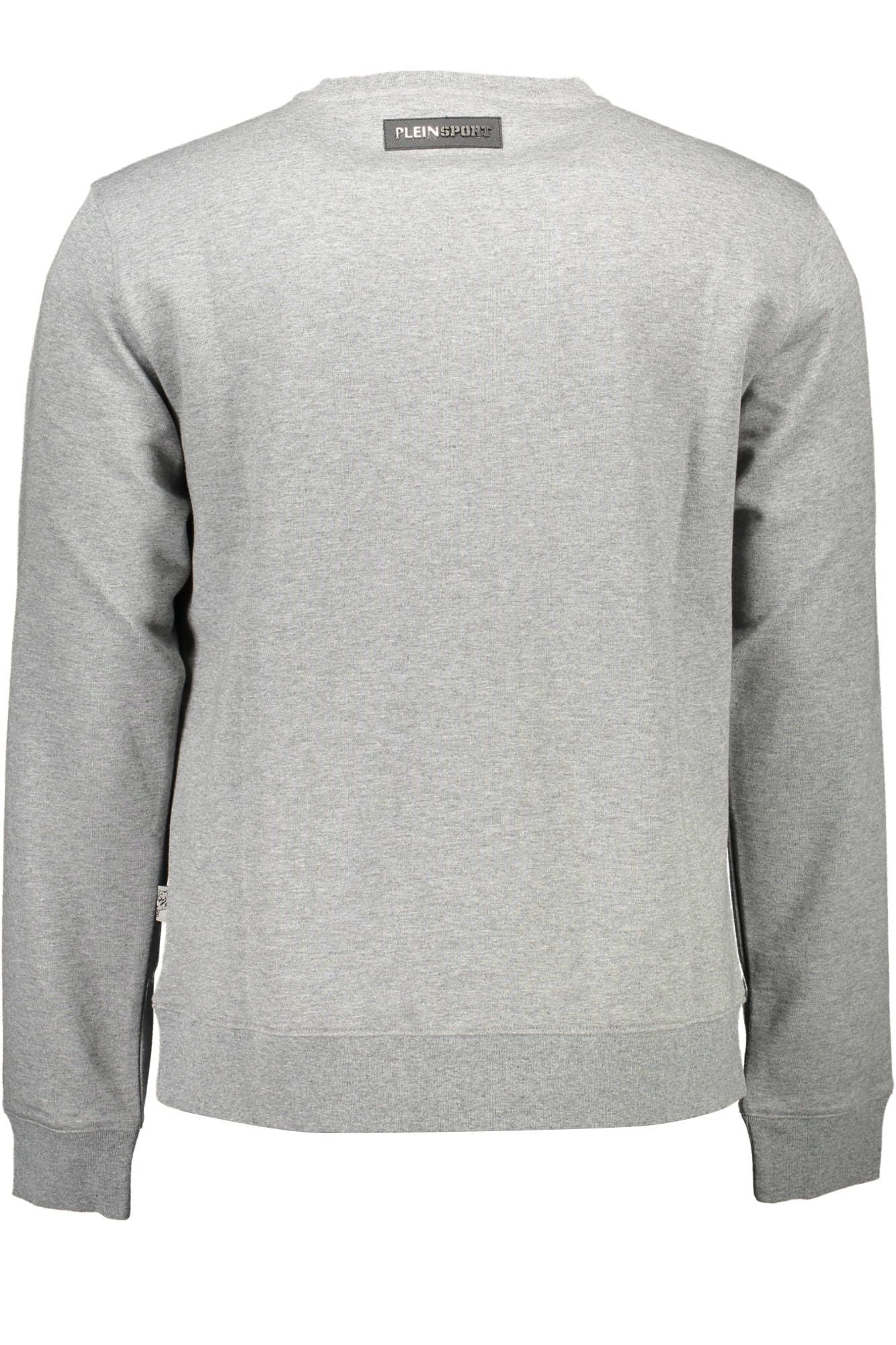 Chic Gray Logo Print Sweatshirt - Long Sleeves