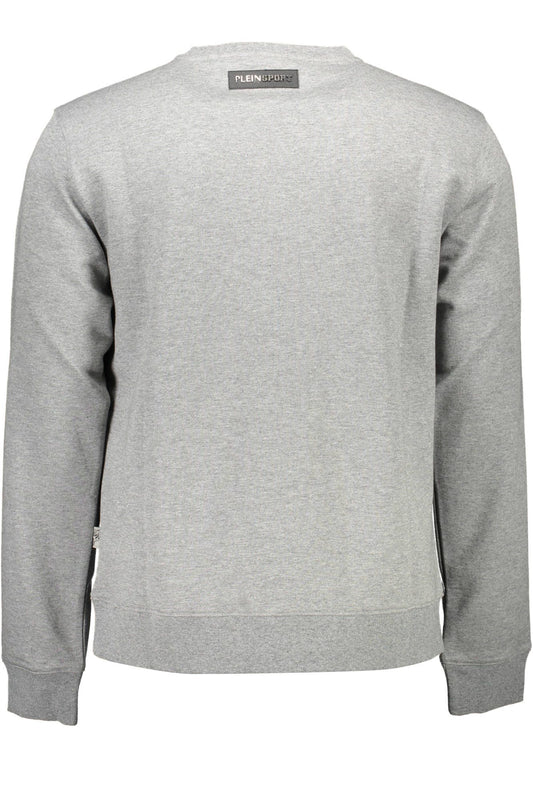 Chic Gray Logo Print Sweatshirt - Long Sleeves