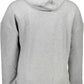 Sleek Gray Hooded Sweatshirt with Bold Contrasts