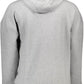 Sleek Gray Hooded Sweatshirt with Contrasting Details
