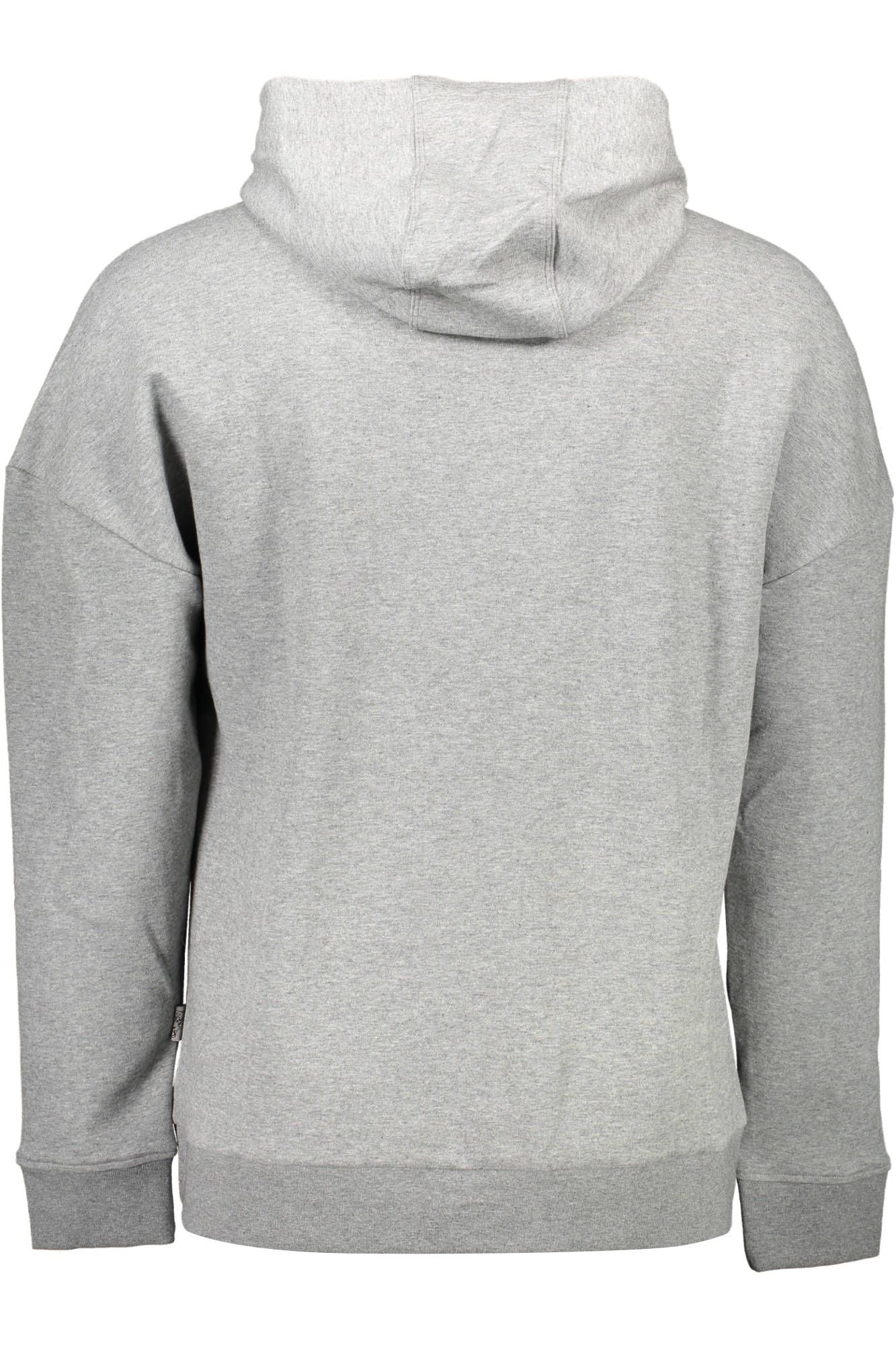 Gray Cotton Hooded Sweatshirt with Logo Detail