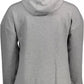 Sleek Gray Hooded Sweatshirt with Bold Accents