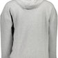 Sporty Gray Hooded Sweatshirt with Contrasting Details