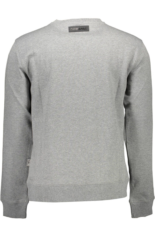 Chic Gray Long-Sleeved Logo Sweatshirt